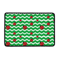 Green Zigzag Ladybird Pattern Print Kitchen Mat