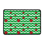 Green Zigzag Ladybird Pattern Print Kitchen Mat