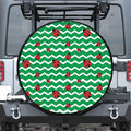 Green Zigzag Ladybird Pattern Print Leather Spare Tire Cover