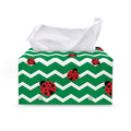 Green Zigzag Ladybird Pattern Print Leather Tissue Box Cover
