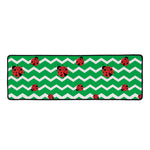 Green Zigzag Ladybird Pattern Print Long Kitchen Mat
