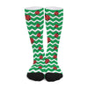 Green Zigzag Ladybird Pattern Print Long Socks