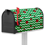Green Zigzag Ladybird Pattern Print Mailbox Cover