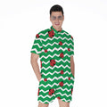 Green Zigzag Ladybird Pattern Print Men's Romper