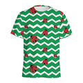 Green Zigzag Ladybird Pattern Print Men's Athletic T-Shirt