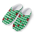 Green Zigzag Ladybird Pattern Print Mesh Casual Shoes