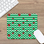 Green Zigzag Ladybird Pattern Print Mouse Pad