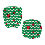Green Zigzag Ladybird Pattern Print Office Chair Cover