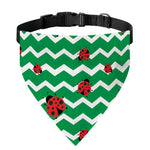 Green Zigzag Ladybird Pattern Print Over The Collar Dog Bandana