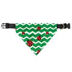 Green Zigzag Ladybird Pattern Print Over The Collar Dog Bandana