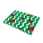 Green Zigzag Ladybird Pattern Print Pet Cooling Mat Cover