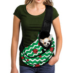 Green Zigzag Ladybird Pattern Print Pet Sling Carrier