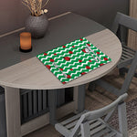 Green Zigzag Ladybird Pattern Print Placemat