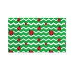 Green Zigzag Ladybird Pattern Print Polyester Flag