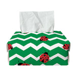 Green Zigzag Ladybird Pattern Print Rectangle Tissue Box Cover