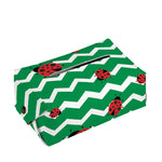 Green Zigzag Ladybird Pattern Print Rectangle Tissue Box Cover