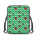 Green Zigzag Ladybird Pattern Print Rectangular Crossbody Bag