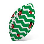 Green Zigzag Ladybird Pattern Print Rugby Ball