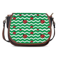 Green Zigzag Ladybird Pattern Print Saddle Bag
