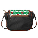 Green Zigzag Ladybird Pattern Print Saddle Bag