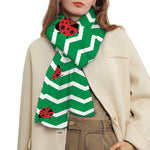 Green Zigzag Ladybird Pattern Print Scarf