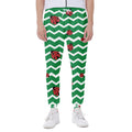 Green Zigzag Ladybird Pattern Print Joggers