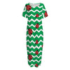 Green Zigzag Ladybird Pattern Print Short Sleeve Long Nightdress