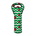 Green Zigzag Ladybird Pattern Print Single Neoprene Wine Tote