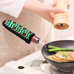Green Zigzag Ladybird Pattern Print Skillet Handle Cover