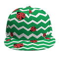 Green Zigzag Ladybird Pattern Print Snapback Cap