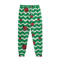 Green Zigzag Ladybird Pattern Print Sweatpants