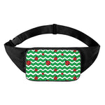 Green Zigzag Ladybird Pattern Print Waist Bag