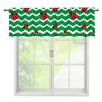 Green Zigzag Ladybird Pattern Print Window Valance