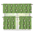 Green Zombie Pattern Print 3 Piece Kitchen Curtains