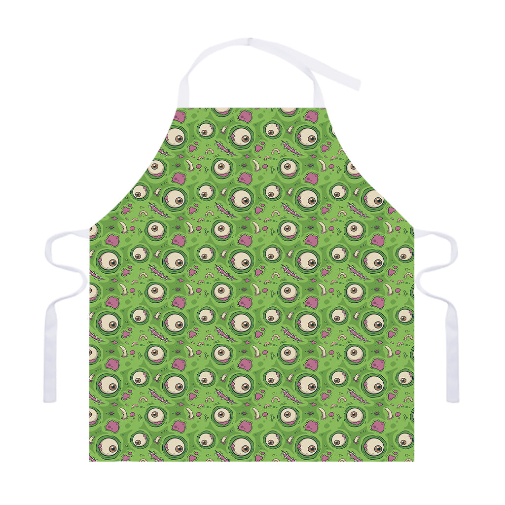 Green Zombie Pattern Print Adjustable Apron