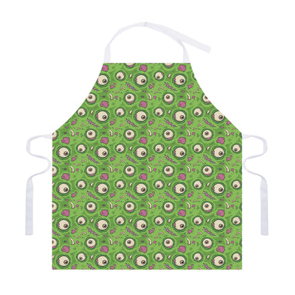 Green Zombie Pattern Print Adjustable Apron