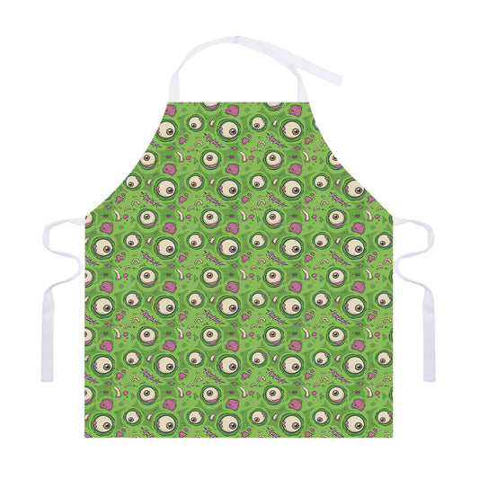 Green Zombie Pattern Print Adjustable Apron