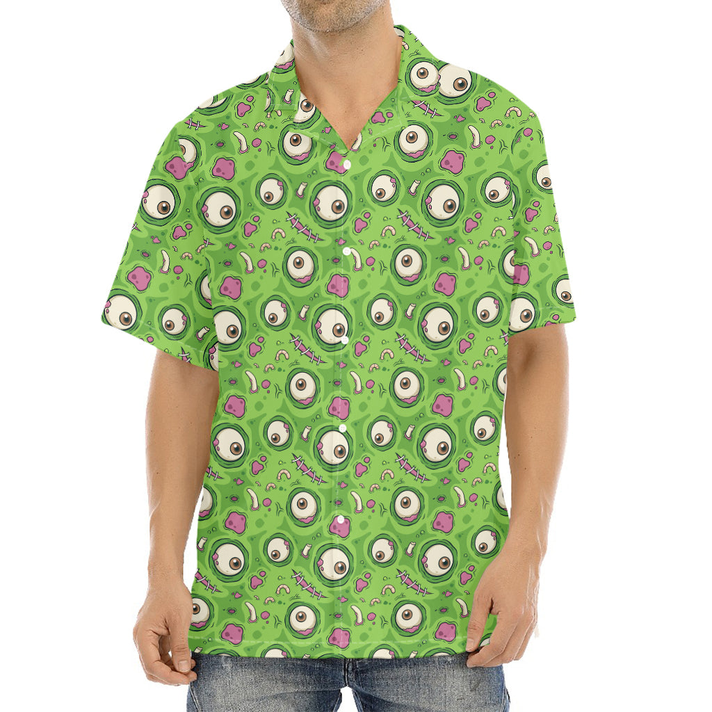 Green Zombie Pattern Print Aloha Shirt