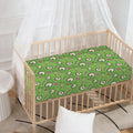 Green Zombie Pattern Print Baby Crib Sheet