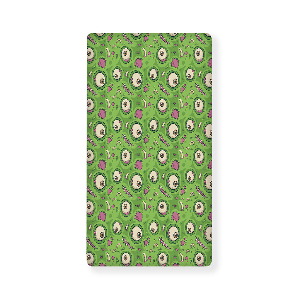 Green Zombie Pattern Print Baby Crib Sheet