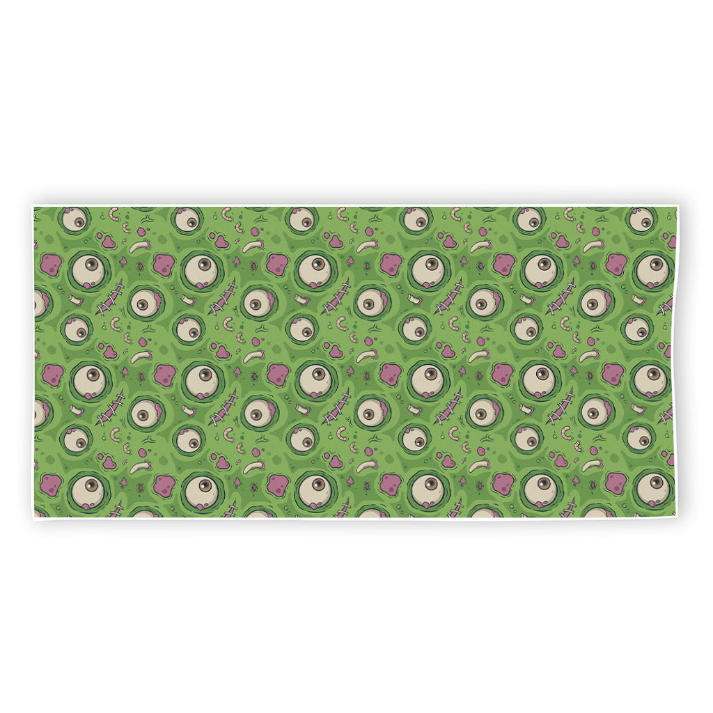 Green Zombie Pattern Print Beach Towel
