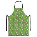 Green Zombie Pattern Print Bib Apron With Pocket
