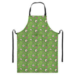 Green Zombie Pattern Print Bib Apron With Pocket