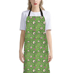 Green Zombie Pattern Print Bib Apron With Pocket