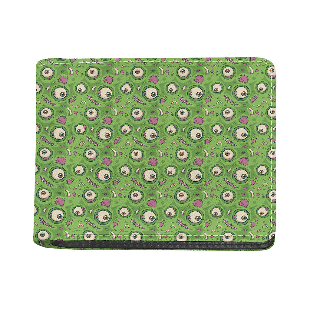 Green Zombie Pattern Print Bifold Wallet