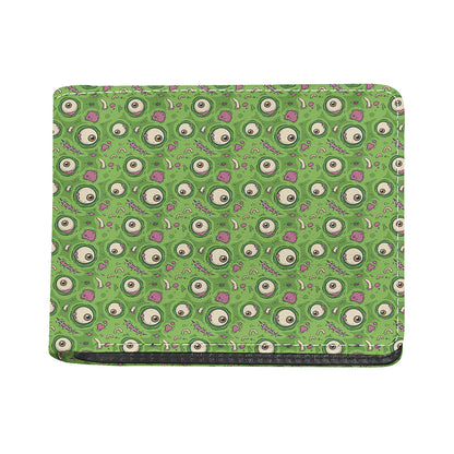Green Zombie Pattern Print Bifold Wallet