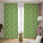Green Zombie Pattern Print Blackout Pencil Pleat Curtains