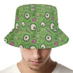 Green Zombie Pattern Print Bucket Hat