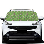 Green Zombie Pattern Print Car Windshield Snow Cover