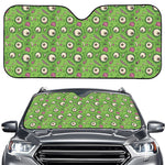 Green Zombie Pattern Print Car Windshield Sun Shade